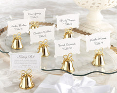 Gold Kissing Bell Placecard Holders