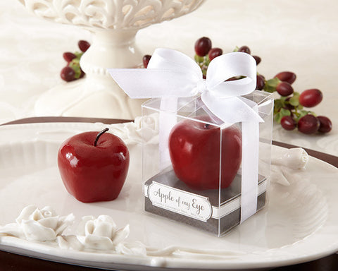 red apple of my eye candle wedding favour