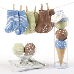 Blue Sweet Feet Three scoops of socks gift set