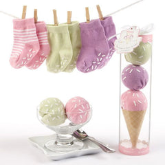 Pink Sweet Baby Feet 3 Scoops of Socks gift set