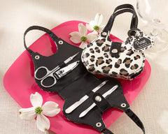 Chic Animal Print Purse Manicure Set