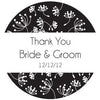 Black Dandelion Thank You tag for Wedding Favours