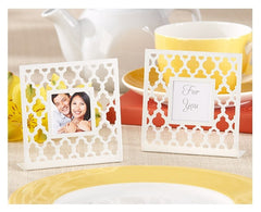 Geometric Lattice White Photo/Placecard Holder