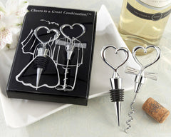 Heart shaped Wine Opener & Stopper Set