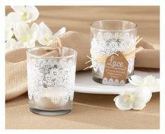 Lace Candle Holder Wedding Favour