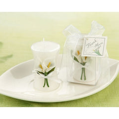 Calla lily candle wedding favours