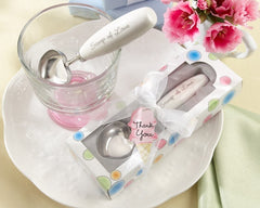 Heart shaped ice cream scoop wedding favours