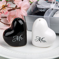 Heart Mr and Mrs Salt and Pepper Shakers