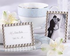 Silver Pearls Frame Photo/Placecard Holders