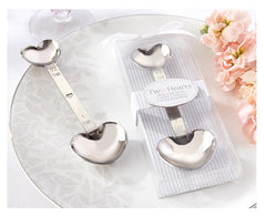 Two hearts measuring spoon wedding favours