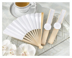 Elegant White Paper Fan Wedding Favours