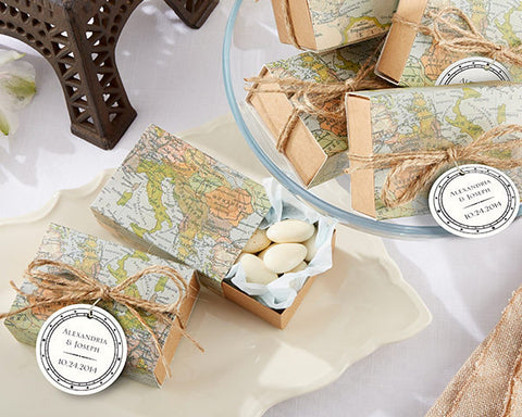 Around the World Map Favour Box