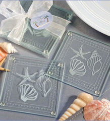 Shell & Starfish Coasters Wedding Favours (2pcs)