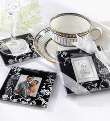 Black and White Floral Coaster Gift Set (2pcs)