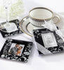 Black and White Floral Coaster Gift Set