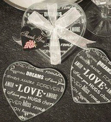 Heart Shaped Glass Coaster Gift Set (2pcs)