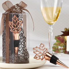 Lustrous Leaf Copper Wine Stopper