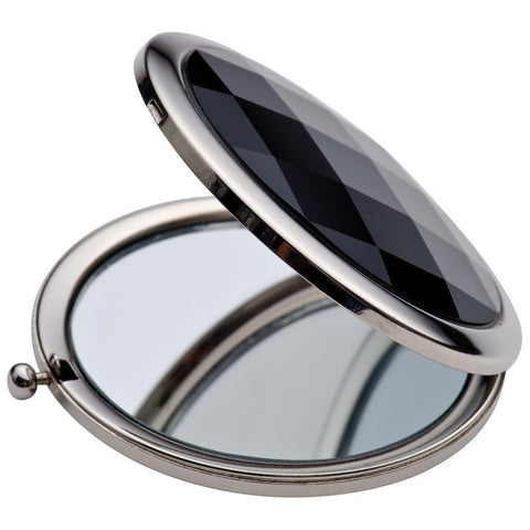 Luxury Compact Mirror with Black Stone detail