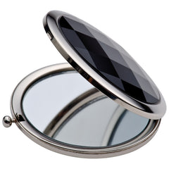 Luxury Compact Mirror with Black Stone detail