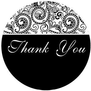Black Round Paisley Favour Tag