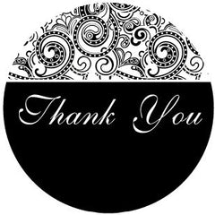 Round Paisley Thank You tag