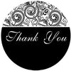 Black Round Paisley Favour Tag