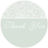 Grey Blue Paisley Thank You tag for Wedding Favours