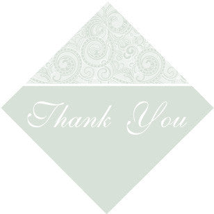 Diamond Paisley Thank you Tag Wedding Favour