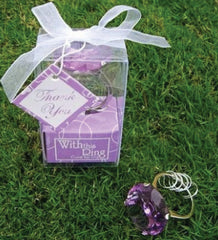 With This Ring Crystal Keyring - Violet